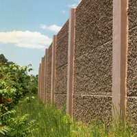 Fuzzy rake with integral pigment highway soundwall, for NJDOT